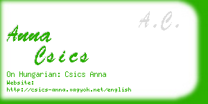 anna csics business card